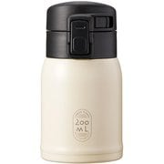 ステンレスカフェボトル ワンタッチ 200ml 保冷 保温 真空二重構造 アイボリー NM-321