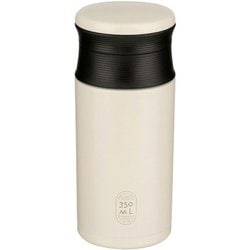 ステンレスカフェボトル スクリュー 350ml 保冷 保温 真空二重構造 アイボリー NQ-0351