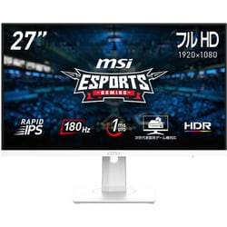 ヨドバシ.com - MSI エムエスアイ ゲーミングモニター/27型/FullHD(1920×1080)/RAPID  IPSパネル/非光沢/HDR対応/180Hz/1ms（GTG）/HDMI×2 DP×1/ホワイト MAG-274PFW 通販【全品無料配達】