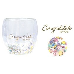 キラキラダブルウォールグラス Congratulate to you 87686