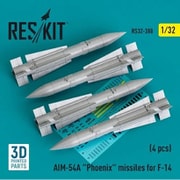 RSK32-0388R 1/32 AIM-54Aミサイル 4個入 [プラモデル用パーツ]