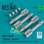 RSK35-0026R 1/35 AGM-114A/B ヘルファイアミサイル 4個入 [プラモデル用パーツ]