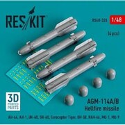 RSK48-0326R 1/48 AGM-114A/B ヘルファイアミサイル 4個入 [プラモデル用パーツ]