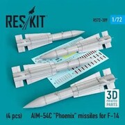 RSK72-0389R 1/72 AIM-54Cミサイル 4個入 [プラモデル用パーツ]