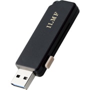 USBメモリ 32GB USB3.2(Gen1) USB A スライドシャッター式 ストラップホール付 セキュリティ機能対応 Windows 11/10/Mac パソコン 他対応 マット ILMF ブラック MF-ER3032GBK-IL