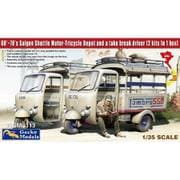 GEC35GM0113 1/35 サイゴン ランブロ550 シャトル三輪自動車w/休憩中の運転手 1960～70年代 2両セット・フィギュア1体 [組立式プラスチックモデル]