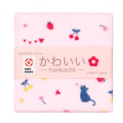 JK4714 [ジャパニーズスタイル フルーツとねこ ハンカチ]