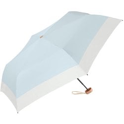 日傘 折りたたみ傘 晴雨兼用 solshade（ソルシェード） 025 50cm 手開き式 遮光率100％ UPF50＋ UV遮蔽率99.9％以上 遮熱率83％以上 グラスファイバー ブルー/アイボリー
