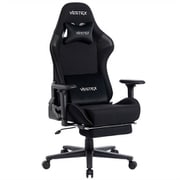 ゲーミングチェア S2シリーズ フットレスト付 ブラック 高撥水メッシュファブリック 低座面 ポケットコイル入 腰部振動機能 VES-S2FTBK