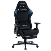 ゲーミングチェア S2シリーズ フットレスト付 ブルー 高撥水メッシュファブリック 低座面 ポケットコイル入 腰部振動機能 VES-S2FTBL