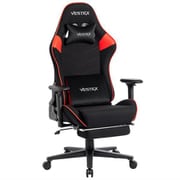 ゲーミングチェア S2シリーズ フットレスト付 レッド 高撥水メッシュファブリック 低座面 ポケットコイル入 腰部振動機能 VES-S2FTRD