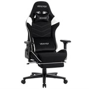 ゲーミングチェア S2シリーズ フットレスト付 ホワイト 高撥水メッシュファブリック 低座面 ポケットコイル入 腰部振動機能 VES-S2FTWH