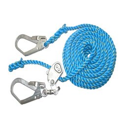 青色ニューテトロン水平親綱（緊張器付）15m