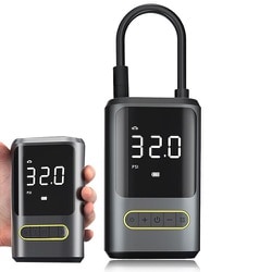 コンパクト 多機能電動空気入れ スマホ充電ポート付 ブラック ATJ-8466