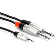 1.8m ステレオミニオス-モノラルフォンオス×2 オーディオケーブル HMP-006Y
