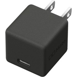 USB急速充電器 Charger 001 USB PD（パワーデリバリー）対応 20W USB-C×1 小型ボディ シボ加工 ライトブラック MATE-CH001-LBK