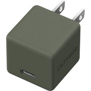 USB急速充電器 Charger 001 USB PD(パワーデリバリー)対応 20W USB-C×1 小型ボディ シボ加工 モスグリーン MATE-CH001-MGR