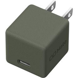 USB急速充電器 Charger 002 USB PD（パワーデリバリー）対応 30W USB-C×1 小型ボディ シボ加工 モスグリーン MATE-CH002-MGR