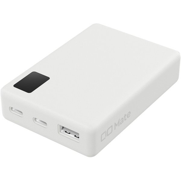 モバイルバッテリー Powerbank 001 10000mAh 20W USB-C×2/USB-A×1 ナチュラルホワイト MATE-PB001-NWH