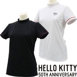 KittyTBK-M [ハロー・キティ 50周年 モックネックTシャツ ブラック Mサイズ]