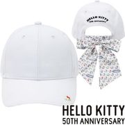 KittyCAP-WH [ハロー・キティ 50周年 リボン付きキャップ ホワイト]