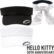 KittyV-WH [ハロー・キティ 50周年 リボン付きサンバイザー ホワイト]