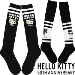 KittyHIGHSOX-ART [ハロー・キティ 50周年 ハイソックス（バックアート） ブラック]
