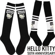 KittyHIGHSOX-ART [ハロー・キティ 50周年 ハイソックス（バックアート） ブラック]