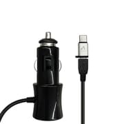 DC充電器 USB-A 1ポート搭載 ケーブル長1.2m 出力10Wモデル ブラック Type-C変換付き DKJ-2SDXB2
