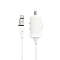 DC充電器 コンパクトタイプ ケーブル長1.4m 出力5Wモデル ホワイト Type-C変換付き DKJ-SSXB WH2