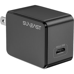 USB急速充電器 USB PD（パワーデリバリー）対応 35W USB-C×1 USB-C端子ケーブル付き（長さ1m） GaN採用 小物入れポーチ付 ブラック SE-AC035C01BKF