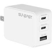 USB急速充電器 USB PD(パワーデリバリー)対応 67W USB-C×2 /USB-A×1 USB-C端子ケーブル付き(長さ2m) GaN採用 小物入れポーチ付 ホワイト SE-AC067C02WHF