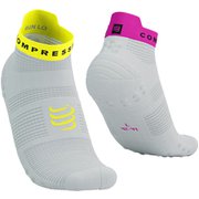 プロ レーシング ソックス V4.0 ラン ロー ユニセックス ランニングウェア ソックス WHITE/SAFE YELLOW/NEO PINK サイズT3(足底:26.5-28.5cm) XU00047B