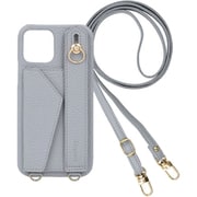 BS-XP5-5-IG [Xperia5 V 用 ケース ベルト付きショルダーケース スマホケース ショルダータイプ くすみカラー スタンド機能 エレガンテ Elegante/アイスグレー]