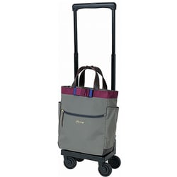 4輪ストッパー付 折り畳みトートバッグセット D-640 ルバンド（M18） グレー