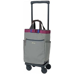 4輪ストッパー付 折り畳みトートバッグセット D-640 ルバンド（L21） グレー