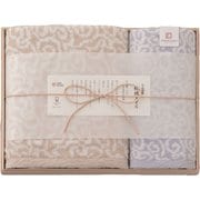 IM7735BL [今治謹製 紋織タオル タオルセット（バスタオル1枚、フェイスタオル1枚） ブルー]