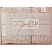 IM7740PI [今治謹製 紋織タオル タオルセット（バスタオル1枚、フェイスタオル1枚、ウォッシュタオル1枚） ピンク]