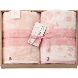 SM2270 [今治謹製 さくら紋織 タオルセット（バスタオル×2枚）]