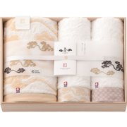 今治謹製 雲母唐長タオル タオルセット（コンパクトバスタオル×1、ロングフェイスタオル×2） KK79070