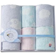 FH-530 [天使のふわもこ ふわふわひつじ 今治タオルセット フェイスタオル・ウォッシュタオル2枚・タオルハンカチ2枚]