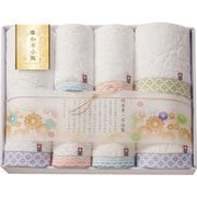 WFK-080 [和布小紋 今治タオルセット バスタオル3枚・フェイスタオル4枚]