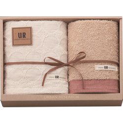 UR2315RD [URBAN RESEARCH（アーバンリサーチ） タオルセット（フェイスタオル×1枚、ウォッシュタオル×1枚） レッド]