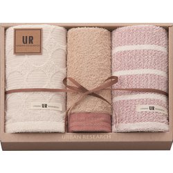 UR2325RD [URBAN RESEARCH（アーバンリサーチ） タオルセット（フェイスタオル×2枚、ウォッシュタオル×1枚） レッド]