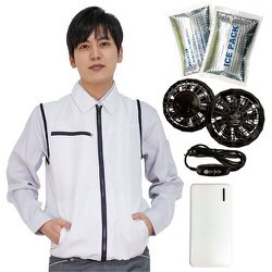 20200-3L-0920 [冷却ベスト 冷感保冷剤付き、空調ベスト+モバイルバッテリー付20200 ホワイト 3L]