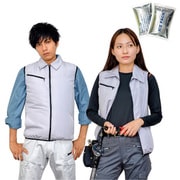 20203N-3L-0910 [冷感保冷剤付き、空調ベスト+バッテリー付20203 シルバー 3L]