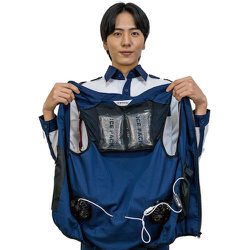 岡潮] 空調付き安全ベスト (ウェアのみ) 20281 サックス4L 20281-4L