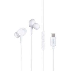 マイク搭載 USB Type-Cコネクター対応 カナル型ヘッドホン「+FiT」 ホワイト MXH-CC200 WH