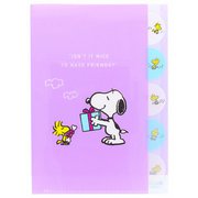 限定 ダイカットクリアファイル5P PEANUTS WOODSTOCK&SNOOPY バイオレット S2139448