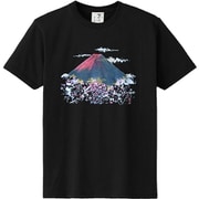 立体プリントTシャツ 赤富士桜 M